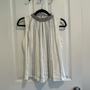 WHBM Sleeveless Contrast Stitch Top